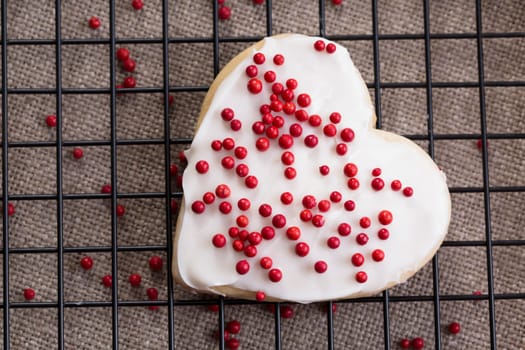 Frosted heart shaped cookies for your sweetie on Valentine's Day