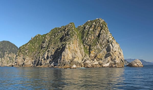 Dramatic Cliffs on a Ocean Coast in Kenai Fjords National Park in Alaska