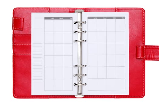 leather office organizer isolated on white background