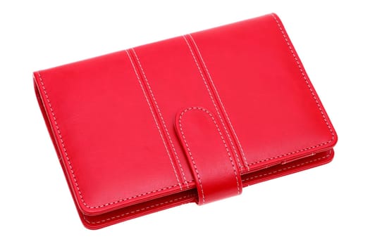 leather office organizer isolated on white background