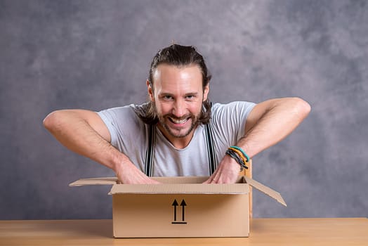 young man is discontent with his delivery