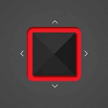 Abstract modern background with red square and white arrows