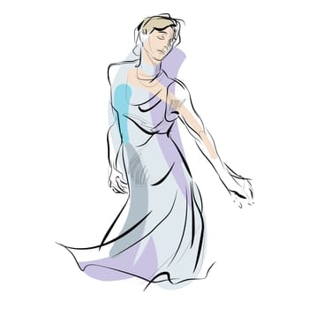 Woman dancing. Beautiful girl. Woman music vector illustration. Hobbies and interests.