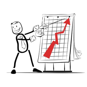 Businessman presentation graph growth success of sales. The business concept of Finance and money. The growth of the company.