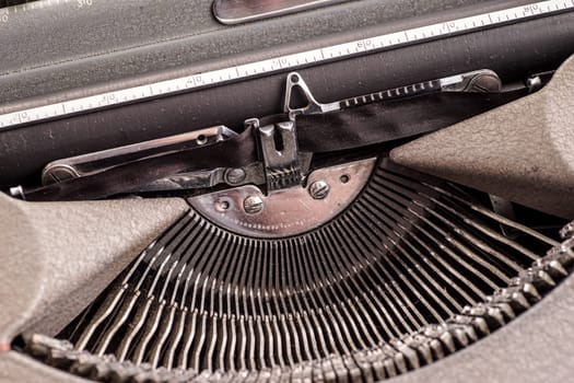 Details on antique typewriter. Vintage and retro