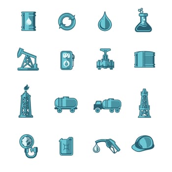 Oil and gas industry icons set