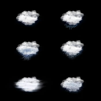 Weather Forecast Icons Set, on a white background