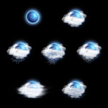 Weather Forecast Icons Set, on a white background