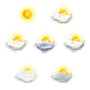 Weather Forecast Icons Set, on a white background
