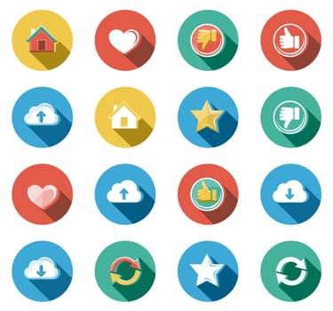 Business, Office and Web concepts flat icons set.