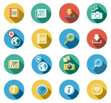 Business, Office and Web concepts flat icons set.