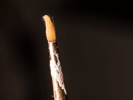 Paintbrush Close Up on black/dark background.
