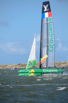 americas cup in sweden one catamaran with great speed