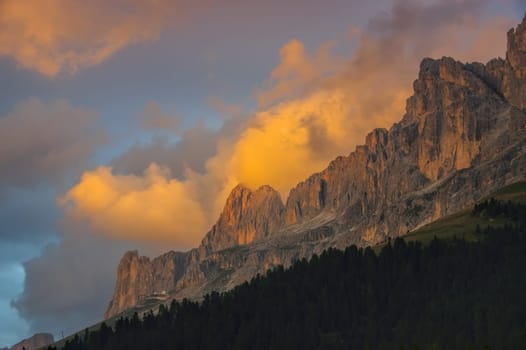 Rose Garden in the Dolomites - Rose Garden group in Dolomites,alpine glow