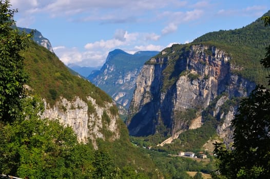 Sugan valley in Trentino,northern Italy - Valsugana valley in Trentino Alps,northern Italy