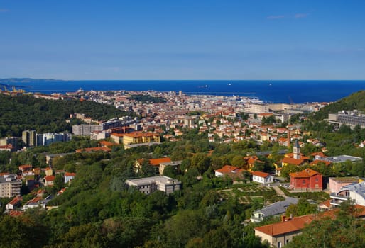 the Italian city of Trieste from above - the italian town Trieste aerial view