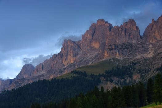 Rose Garden in the Dolomites - Rose Garden group in Dolomites,alpine glow