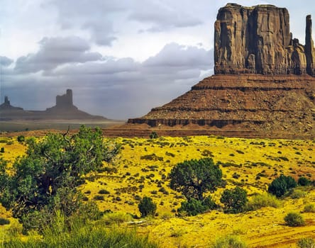 View of Mittens in Monument Valley, Arizona