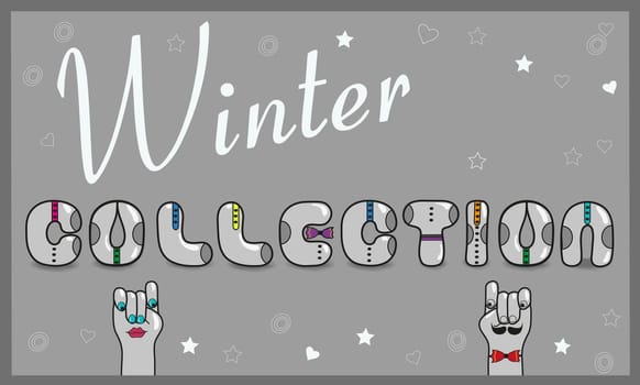 Inscription Winter Collection with hipster style