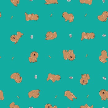 Happy puppies. Vector seamless pattern