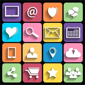 Vector flat icons. Communication icon set
