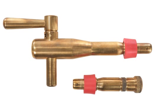 Homemade,handmade brass beer tap with red rubber seal