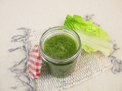Green smoothie with salad