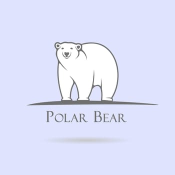 Big stylized polar bear on a blue background