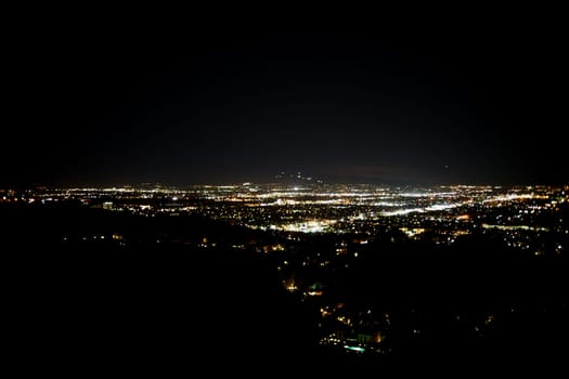 The lights of the city of Los Angeles at night.