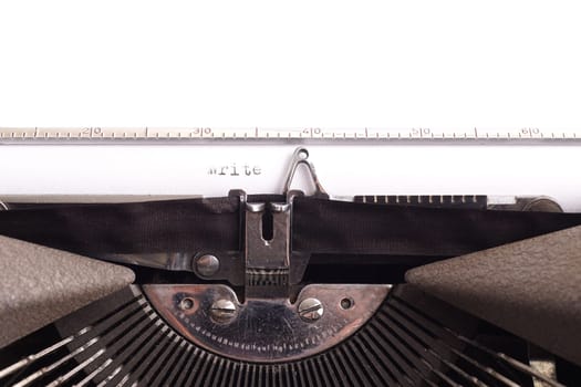 Details on antique typewriter. Vintage and retro