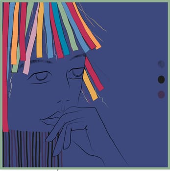 Portrait of girl, vector illustration
