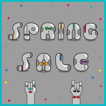 Inscription Spring sale with hipster style