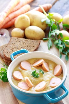 potato soup with sausages