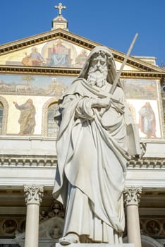 Statue in the cloister of saint Paolo (Paul) in Italy, Rome