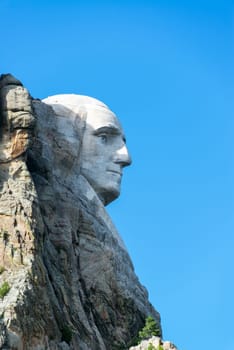 Vertical profile view of George Washington at Mt Rushmore