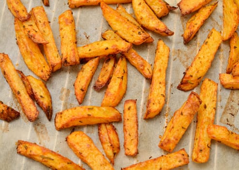 Delicious potato wedges with rosmary and thyme