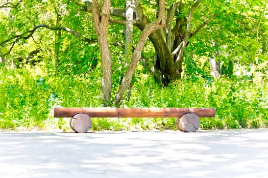 Photo of summer landscape with empty pew