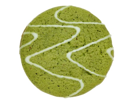 Japanese powdered green tea sweets isolated on white background