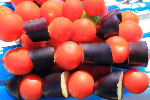 Image of red and violet raw vegetable