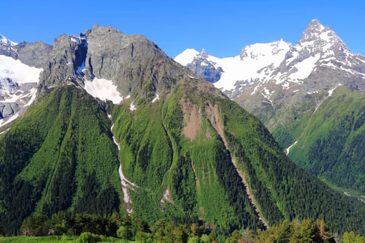 Image of beautiful landscape with Caucasus mountains