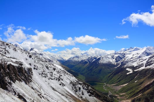 Image of beautiful landscape with Caucasus mountains