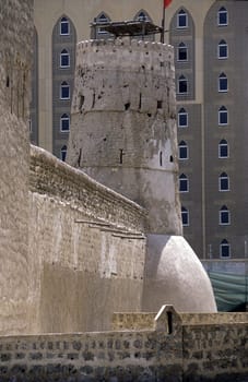 the Al Fahidi Fort in the old town in the city of Dubai in the Arab Emirates in the Gulf of Arabia.