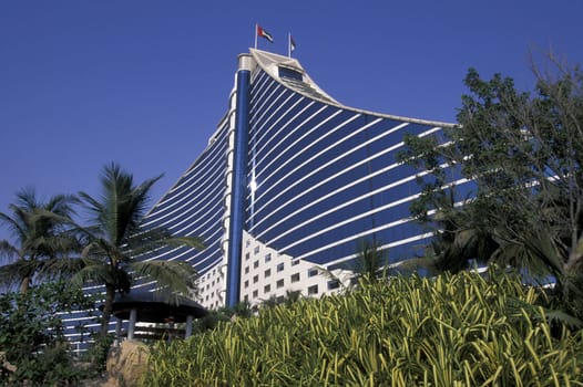 the Jumeira Beach Hotel in the city of Dubai in the Arab Emirates in the Gulf of Arabia.