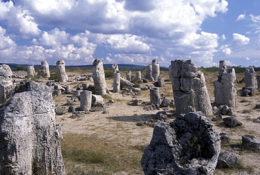 the stone forest near the city of Varna on the Blacksea in Bulgaria in east Europe.