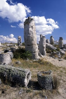 the stone forest near the city of Varna on the Blacksea in Bulgaria in east Europe.