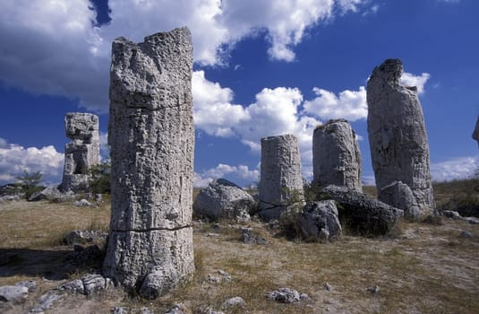 the stone forest near the city of Varna on the Blacksea in Bulgaria in east Europe.