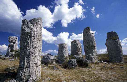 the stone forest near the city of Varna on the Blacksea in Bulgaria in east Europe.
