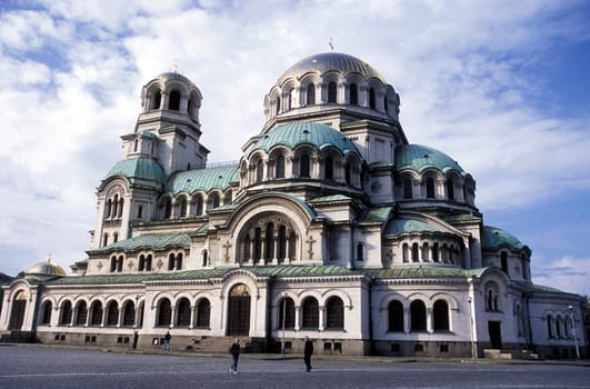 The Nevski church in the city of Sofia in Bulgaria in east Europe.