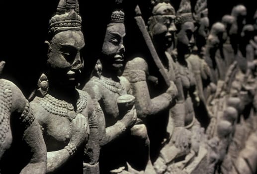 the angkor wat temple in Angkor at the town of siem riep in cambodia in southeastasia.