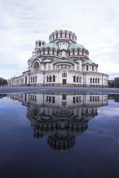 The Nevski church in the city of Sofia in Bulgaria in east Europe.